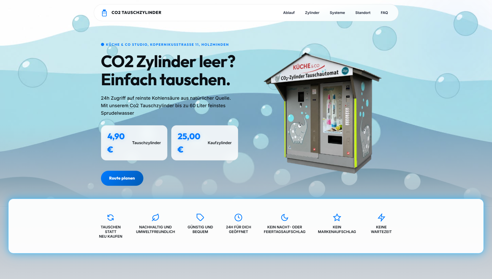 CO2 Tauschzylinder Website